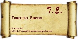 Tomsits Emese névjegykártya