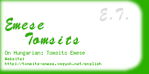 emese tomsits business card